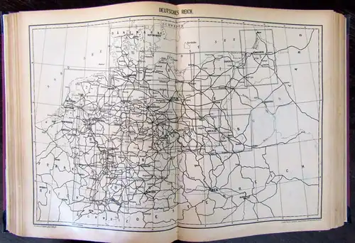 Grosser Atlas der Eisenbahnen von Mittel-Europa um 1911 35x25 Deutsches Reich js