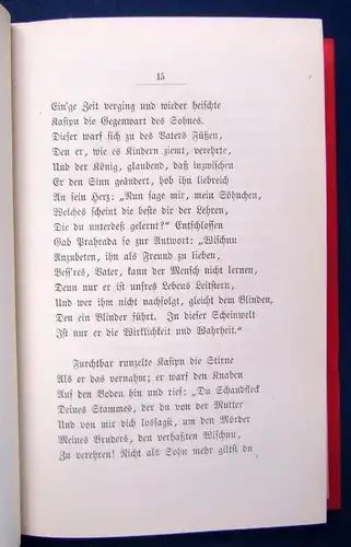 Schack Stimmen vom Ganges Sammlung indischer Sagen 1877 Gedicht im Anhang js