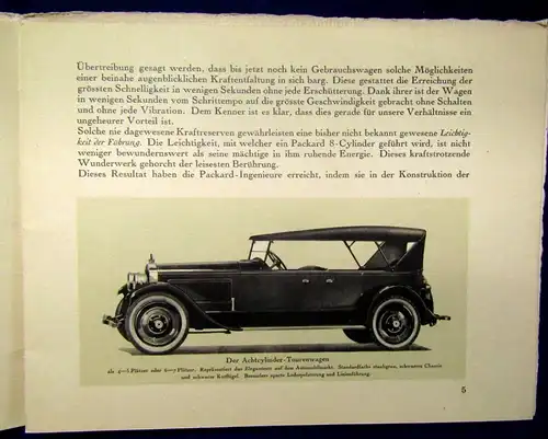 Or. Verkaufsprospekt Packard-Automobil für die Vertretung ,Arnold Hansen 1924 js