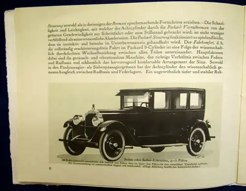 Or. Verkaufsprospekt Packard-Automobil für die Vertretung ,Arnold Hansen 1924 js