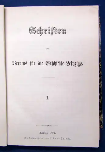 Schriften des Vereins für die Geschichte Leipzigs 1-4 komplett 1872 Wissen js