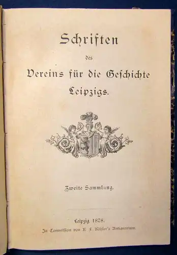 Schriften des Vereins für die Geschichte Leipzigs 1-4 komplett 1872 Wissen js