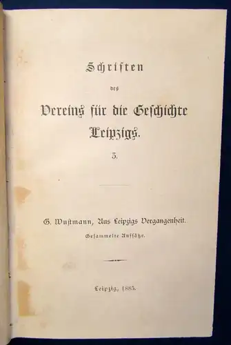 Schriften des Vereins für die Geschichte Leipzigs 1-4 komplett 1872 Wissen js