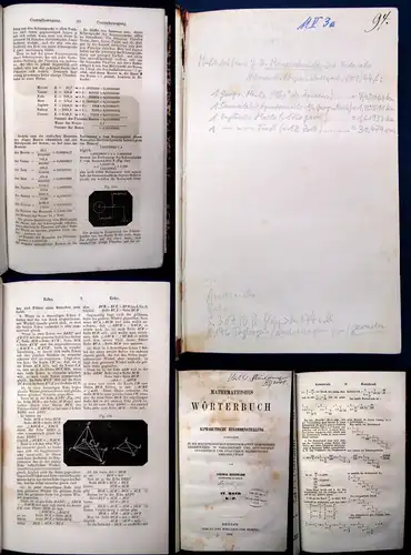 Hoffmann Mathematisches Wörterbuch Alphabetisch Mischauflage 1858-1861 js