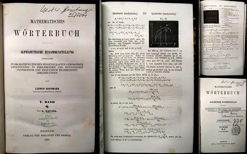 Hoffmann Mathematisches Wörterbuch Alphabetisch Mischauflage 1858-1861 js