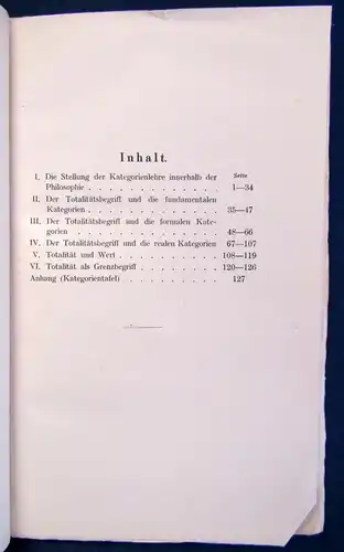 Höffding Der Totalitätsgbegriff Eine erkenntnistheoretische Untersuchung 1917 js