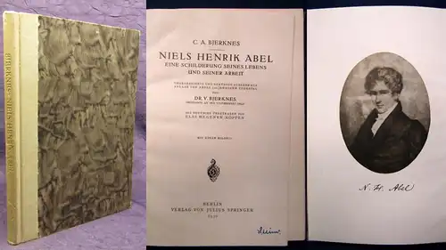Bjerknes Niels Henrik Abel Schilderung  seines Lebens 1930 Halbpergament js
