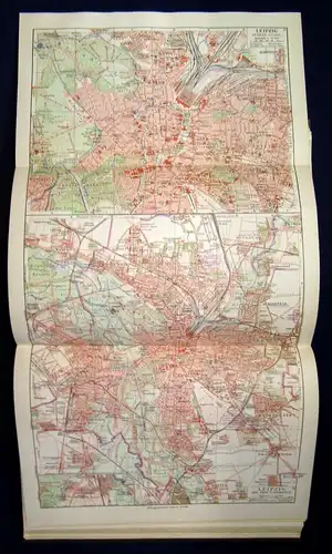 Krauß Meyers Deutscher Städteatlas 1913 selten mit 50 Karten komplett rara js