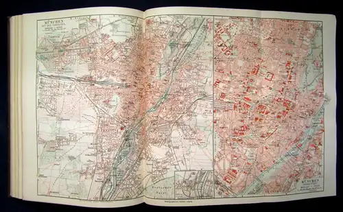 Krauß Meyers Deutscher Städteatlas 1913 selten mit 50 Karten komplett rara js