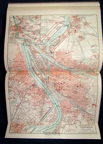 Krauß Meyers Deutscher Städteatlas 1913 selten mit 50 Karten komplett rara js