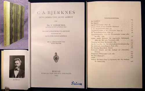 C. A. Bjerknes Sein Leben und seine Arbeit 1933 Bildband Halbpergament js