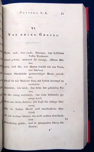 Voss Des Quintus Horatius Flaccus Werke 1.Bd. Oden und Episoden 1822 js