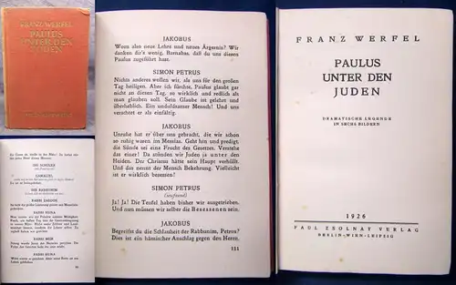 Werfel Paulus unter der Juden Dramatische Legende in sechs Bildern 1926 js