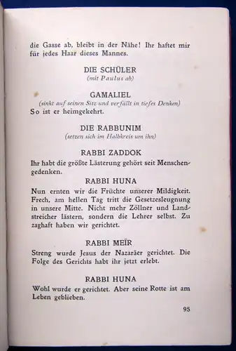 Werfel Paulus unter der Juden Dramatische Legende in sechs Bildern 1926 js