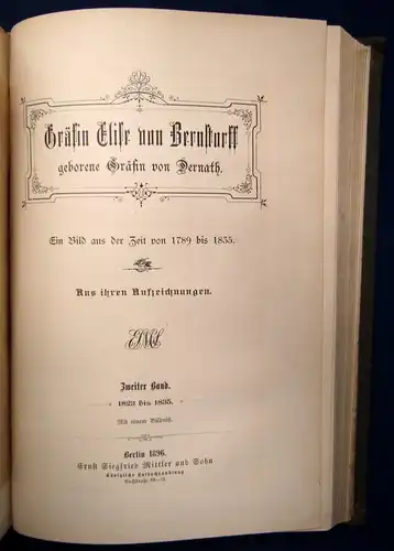 Gräfin Elise von Bernstorff geborene Gräfin von Dernath 1789 bis 1835, 1896 js