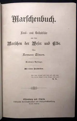 Allmers Marschenbuch Land-u. Volksbilder 1857 Marsche der Weser und Elbe 1857 j