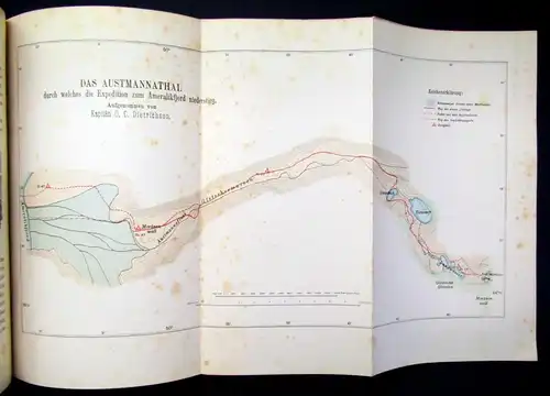 Nansen Auf Schneeschuhen durch Grönland 2.Bd. apart 1898 selten Abenteuer js