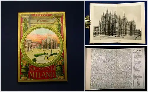 Ricordodi Milano Leporello um 1900 Gesamtlänge 352 cm 16 x 11 cm  mb