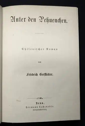 Gerstäcker, Friedrich Gesammelte Schriften Bd.28 Unter den Pehuenchen 1900 js