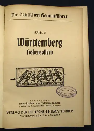 Horn Die deutschen Heimatführer Bd.5 Württemberg Hohenzollern 1900 js