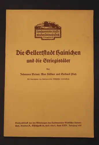 Platz Die Gellertstadt Hainichen u. die Striegistäler Heft 5-8, Bd. XXIV 1935 js