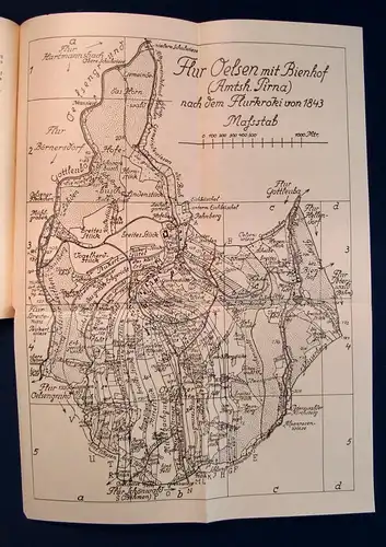 Löffler 1.Heft Die Flurnamen von Oelsen und Bienhof 1900 Mit 1 Flurkarte js