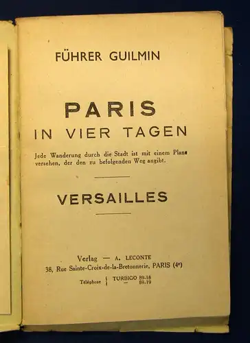 Führer Guilmin Paris in vier Tagen Versailles  Reiseführer Wanderungen js