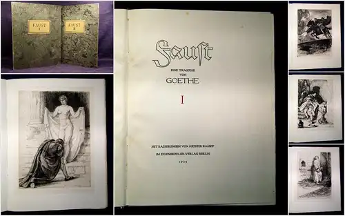 Goethe Faust Eine Tragödie Bd 1 & 2 1925 Belletristik Klassiker Arthur Kampf mb