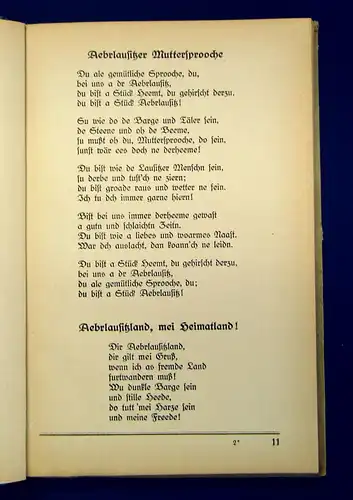 Klippel Aebrlausitz Lieder 1935 Ortskunde Landeskunde Geschichte Lieder mb