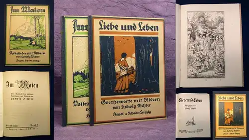 2 Bücher ill. von Ludwig Richter um 1910 Liebe u. Leben,m Im Maien Volkslieder j