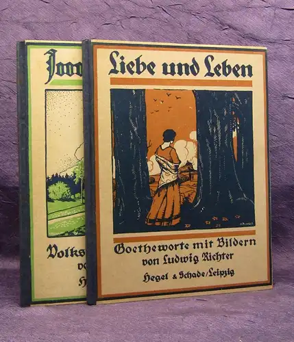 2 Bücher ill. von Ludwig Richter um 1910 Liebe u. Leben,m Im Maien Volkslieder j