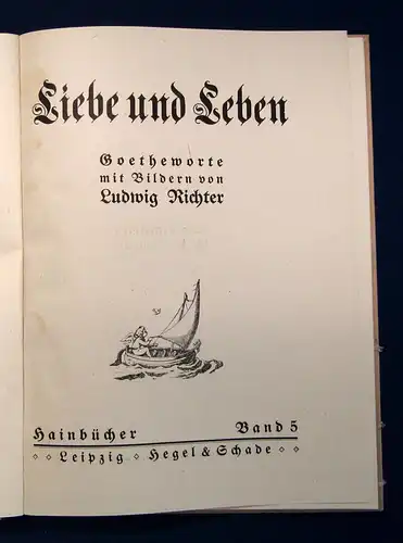 2 Bücher ill. von Ludwig Richter um 1910 Liebe u. Leben,m Im Maien Volkslieder j