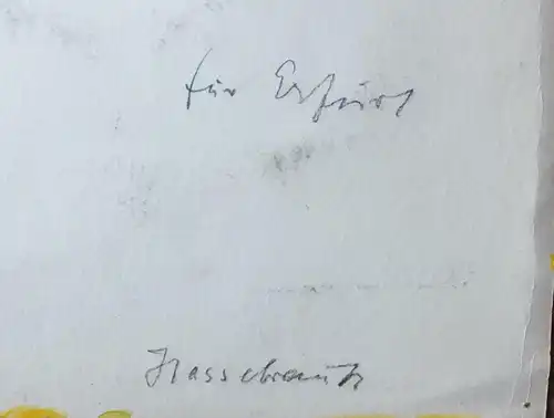 Hassebrauk, Ernst Stillleben auf Gelb Gouache 1957 Schätzpreis 100x74cm