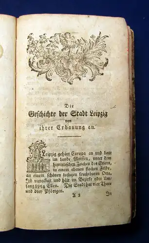 Kritzinger Die Geschichte der Stadt Leipzig 1778 Seltene EA Saxonica Sachsen mb