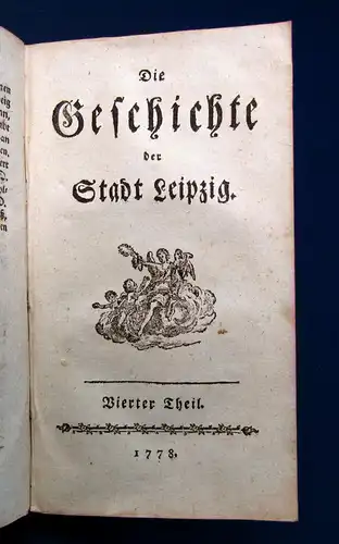 Kritzinger Die Geschichte der Stadt Leipzig 1778 Seltene EA Saxonica Sachsen mb