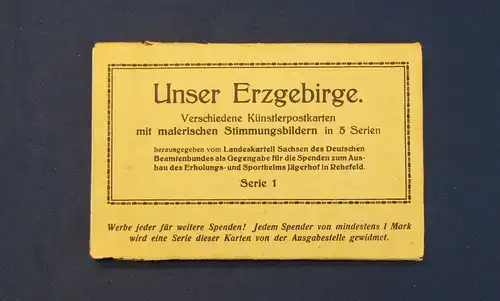 Unser Erzgebirge Versch. Künstlerpostkarten Serie 1 von 5 um 1930 10 Stück js