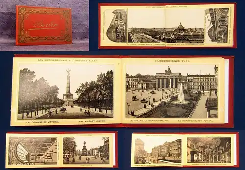 Berlin Leporello um 1890 Gesamtlänge 3,70 m 9,5 x 15 cm Lithographie js