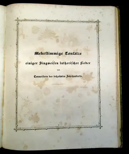 Dr. Martin Luthers deutsche Geistliche Lieder 1840 als Festschrift Holschnitt js