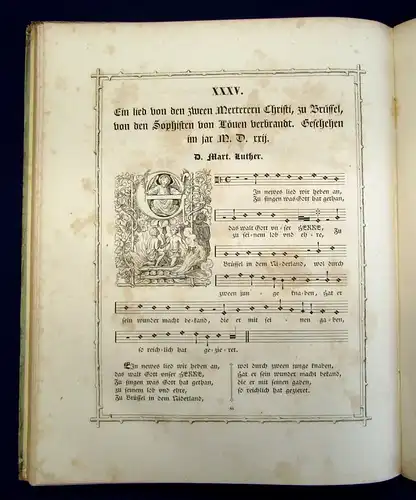 Dr. Martin Luthers deutsche Geistliche Lieder 1840 als Festschrift Holzschnitt