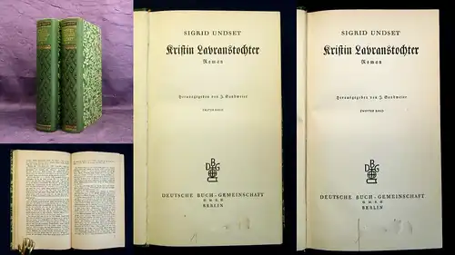 Sandmeier Sigrid Undset Kristin Lavranstochter o.J. um 1920 2 Bde Klassiker mb