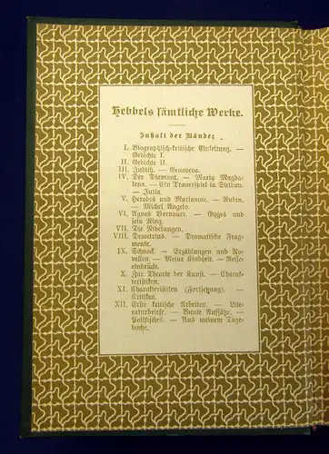 Hebbel´s Sämtliche Werke in 12 Bänden o.J. um 1890 Belletristik Klassiker mb