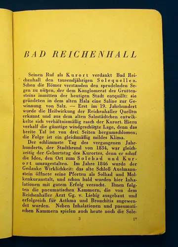 Wiedemann Kleiner Reichenhaller Führer um 1950 Ortskunde Bad Reichenhall mb