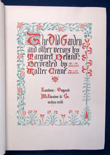 Deland The Old Garden and Other Verses 1893 Decorated by Walter Crane js