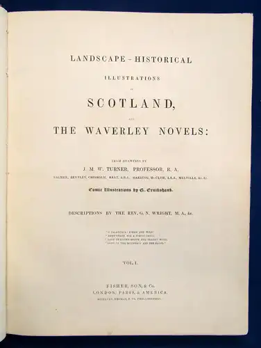 Turner Landscape - Historical. Illustrations of Scotland 2 Bde o.J. England sf