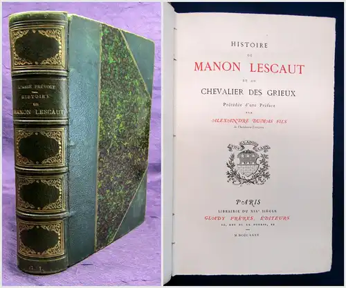 Abbé Histoire de Manon Lescaut et du Chevalier des Grieux 1875 Belletristik sf