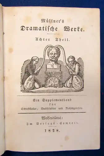 Müllner`s Dramatische Werke 8.Theil Supplementband f. Schriftsteller, Drama js