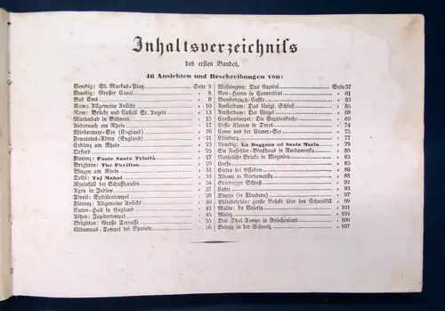 Meyers Universum Sehenswerthesten und Merkwürdigkeiten 1.Bd Stahlstich 1834 js