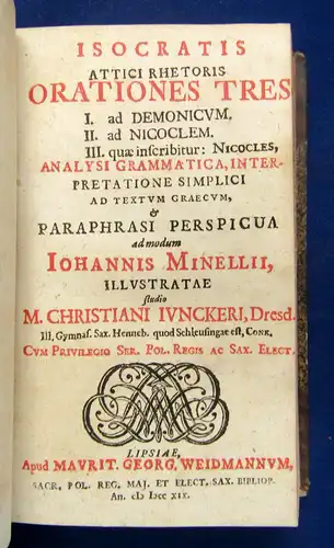 Plutarch Sammelband mit 3 altgriechischen Werken (Palaiphatus) 1719 Theologie sf