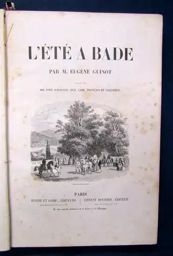 Guinot L' Ete A Bade um 1840 illustriert v. Johannot,Lami Rundumgoldschnitt js