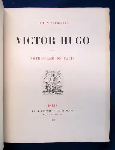 Hugo Notre - Dame de Paris. Edition nationale. 2 Bde. 1889 Belletristik sf